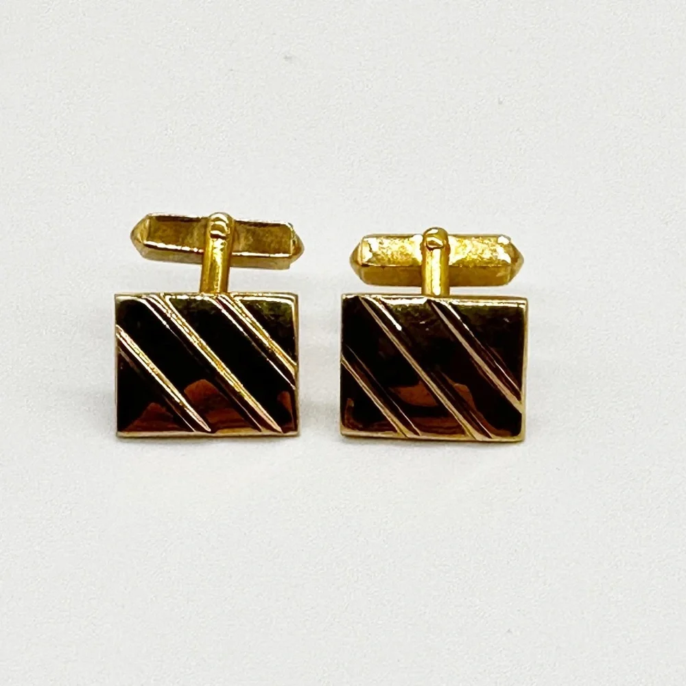 Vintage Swank Gold Tone Rectangle Cufflinks